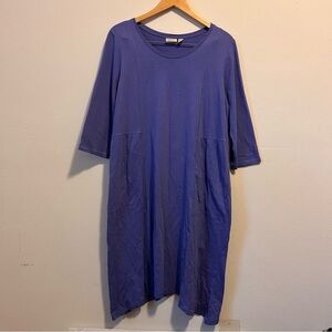 LOGO by Lori Goldstein Women’s LP Long Sleeve Blue/ purple Dress with Pockets